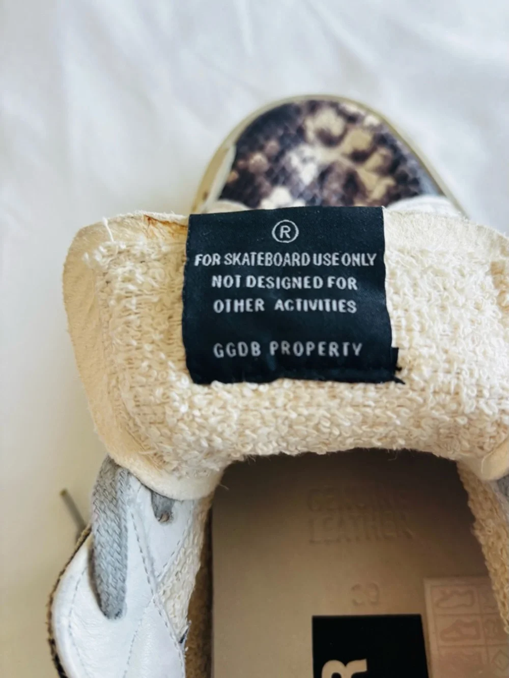 Golden Goose Women's Snake-Print Superstar Sneakers in White, Gray, Black - Picture 13 of 13